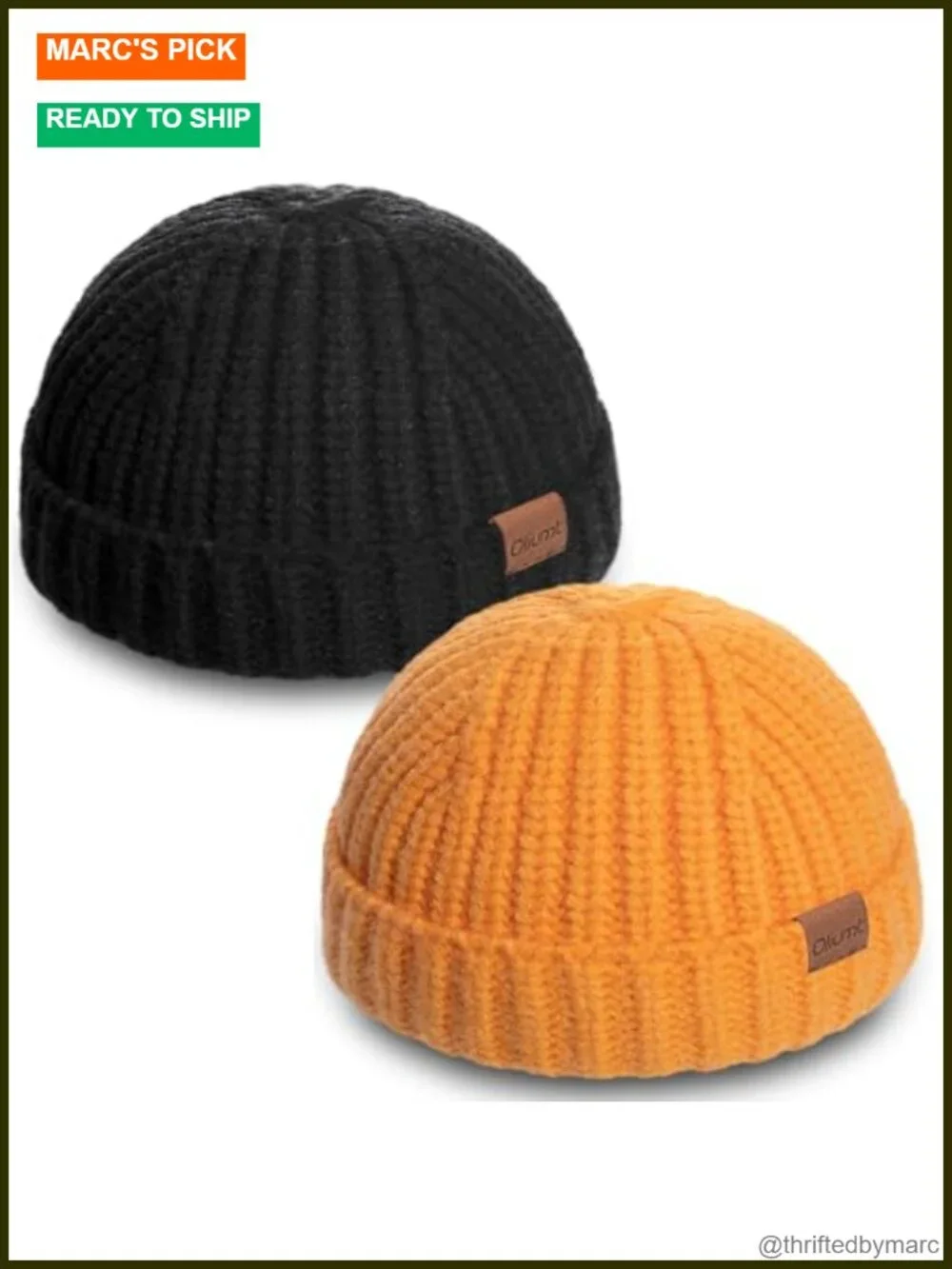 Fisherman Short Beanie Knit Skull Cap Cuff Trawler Hat Men's Stylish Watch Cap